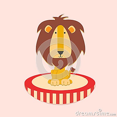 Circus lion illustration children Vector Illustration